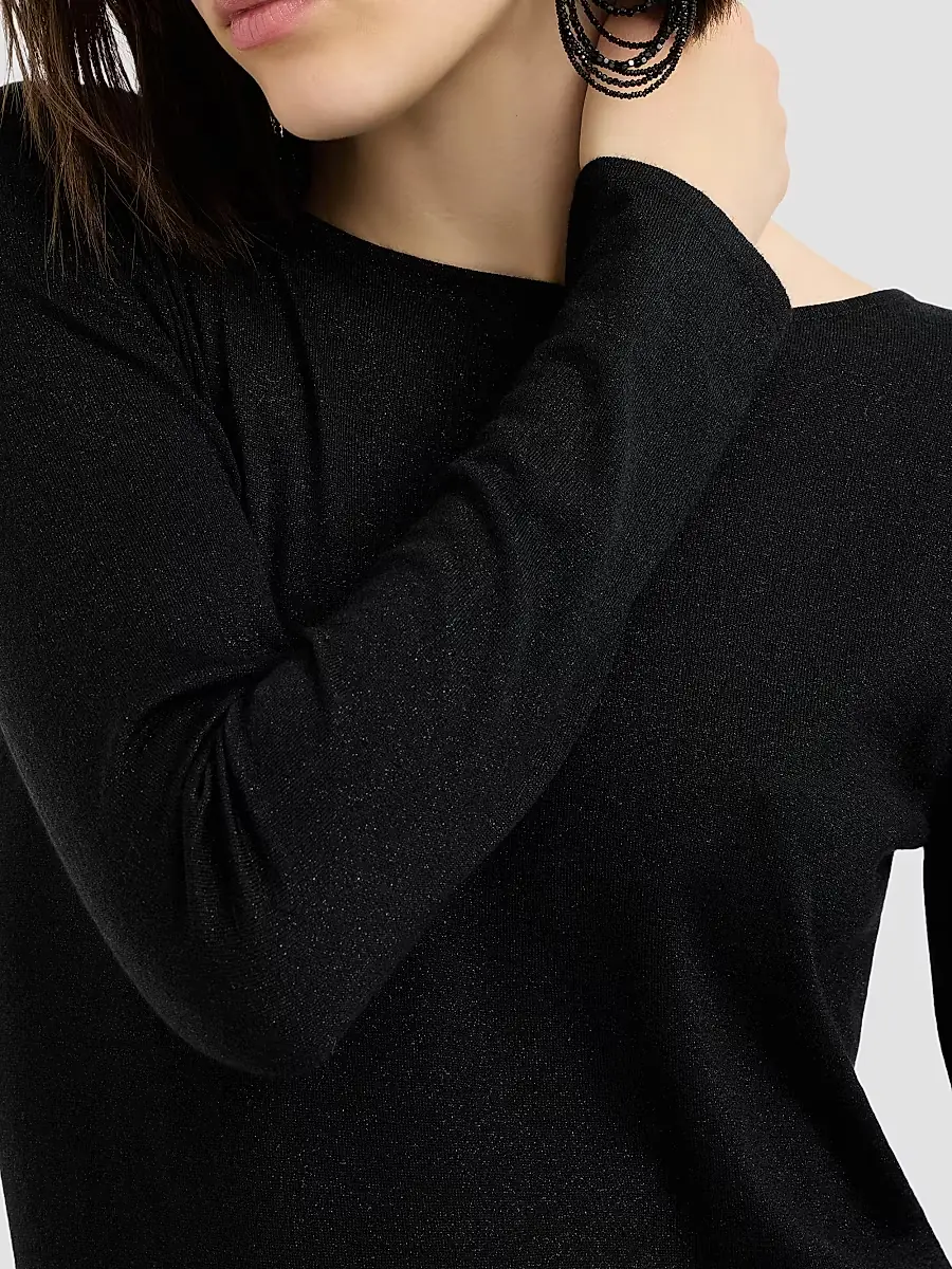 Brunello Cucinelli Women's Sparkling Cashmere and Silk Lightweight Sweater | Thumbnail 4
