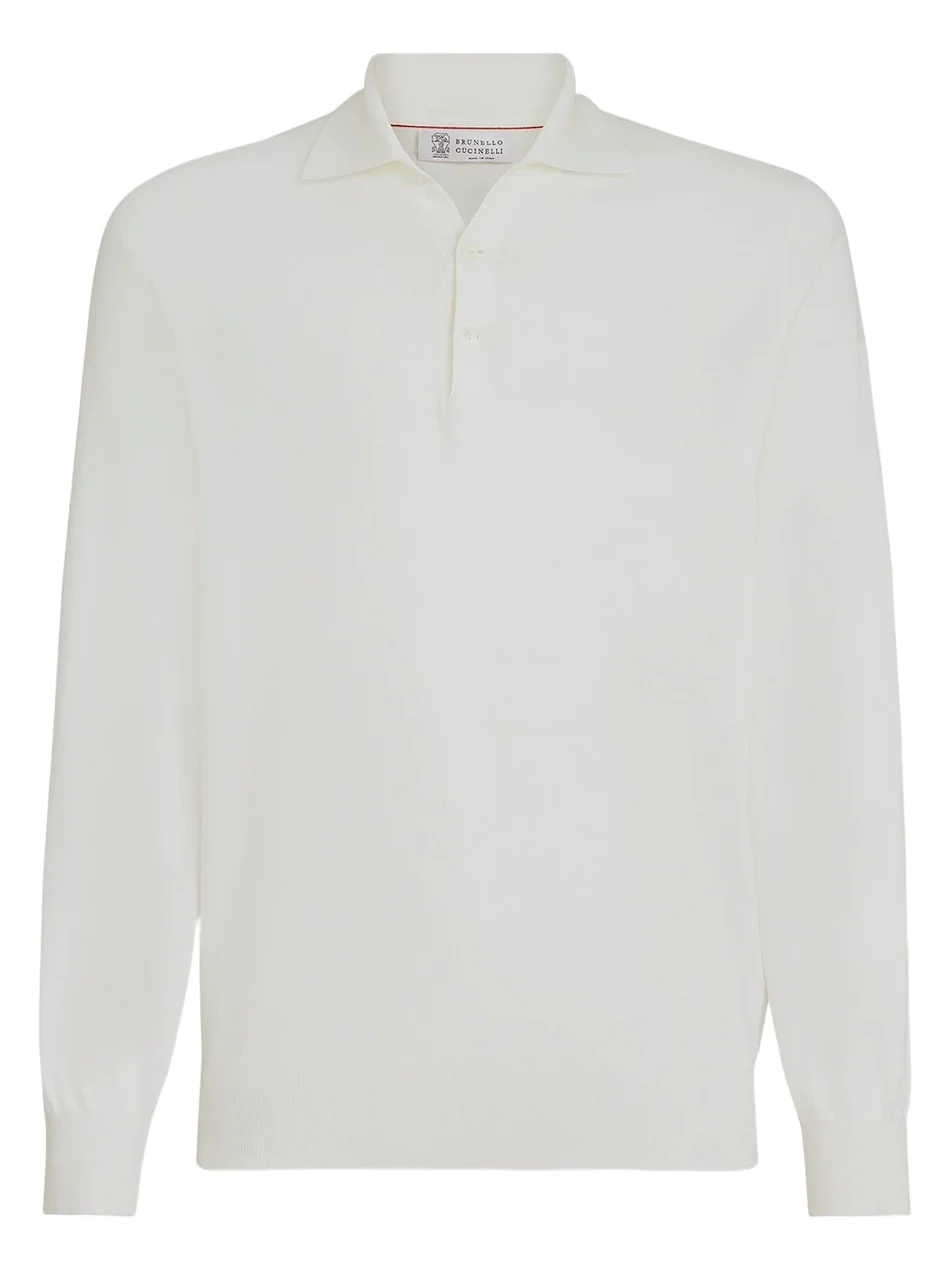 Brunello Cucinelli Men's Cotton Lightweight Knit Polo Shirt