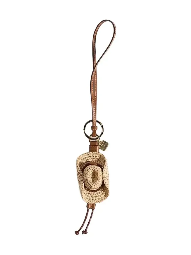 Miu Miu Women's Raffia and Leather Key Ring