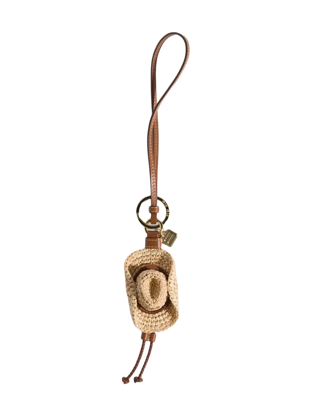 Miu Miu Women's Raffia and Leather Key Ring