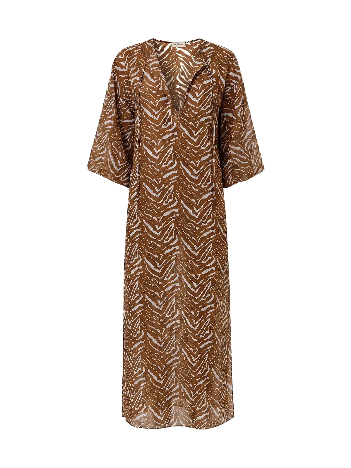 Nicholas the Label Women's Jovana Cotton-Silk Caftan Maxi Dress