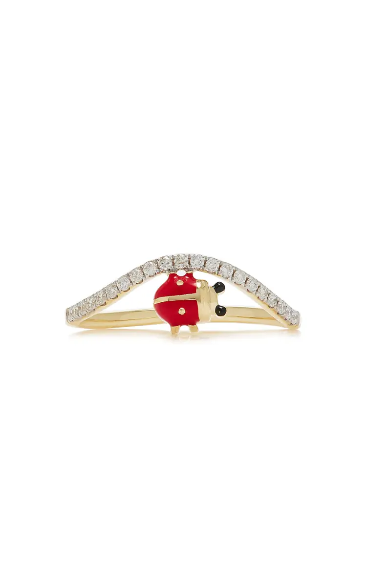 Yvonne Léon 9K Gold Mini Ladybug Wave Ring | Image 1 Yvonne Léon 9K Gold Mini Ladybug Wave Ring | Image 1