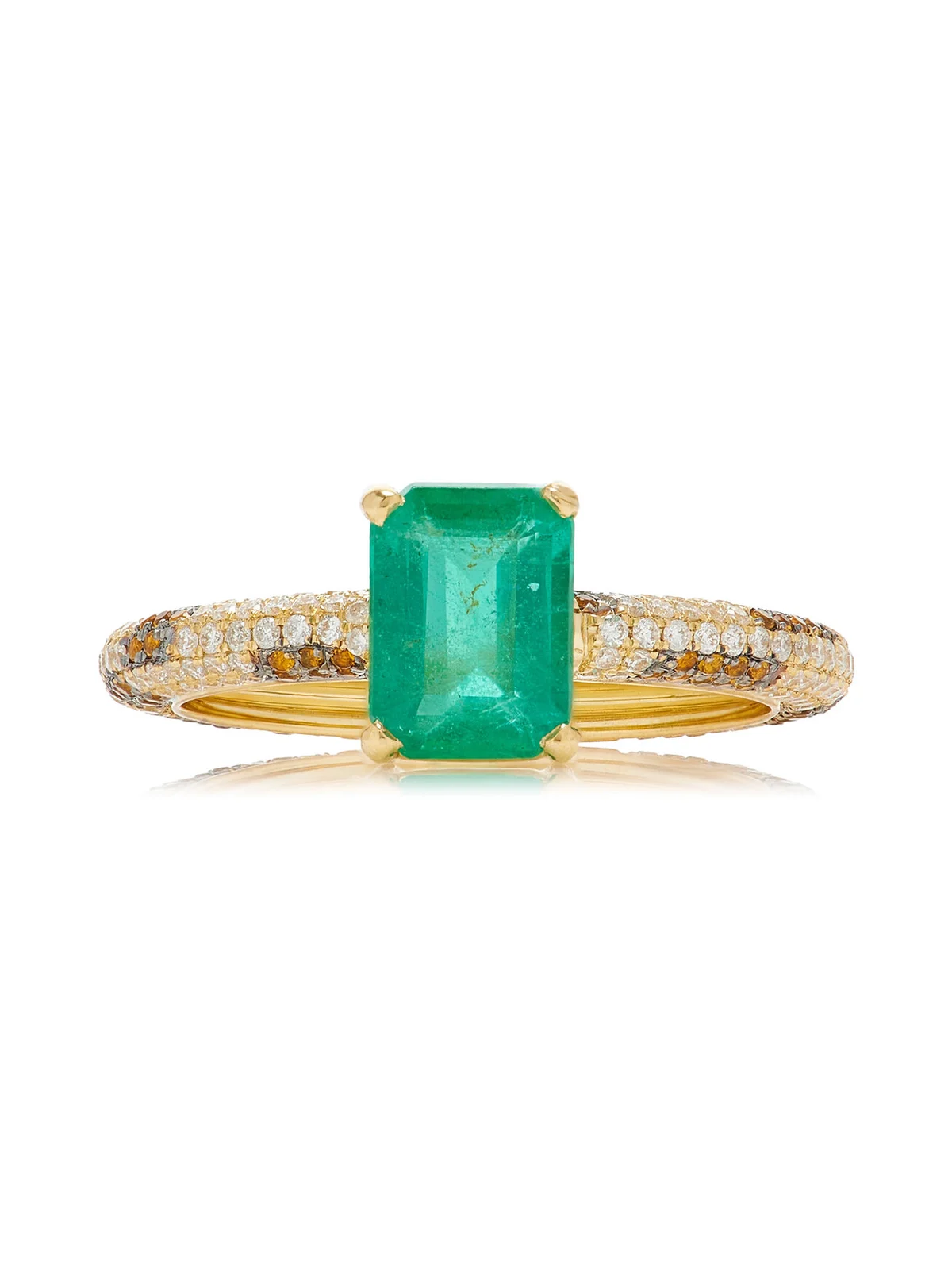 Yvonne Léon Leopard 18K Yellow Gold Emerald Ring