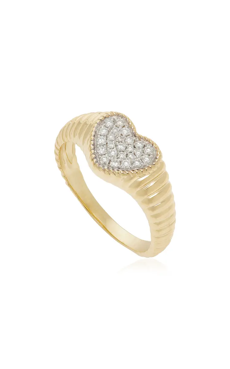 Yvonne Léon Baby Heart 9K Yellow Gold Diamond Ring | Thumbnail 3 Yvonne Léon Baby Heart 9K Yellow Gold Diamond Ring | Thumbnail 3