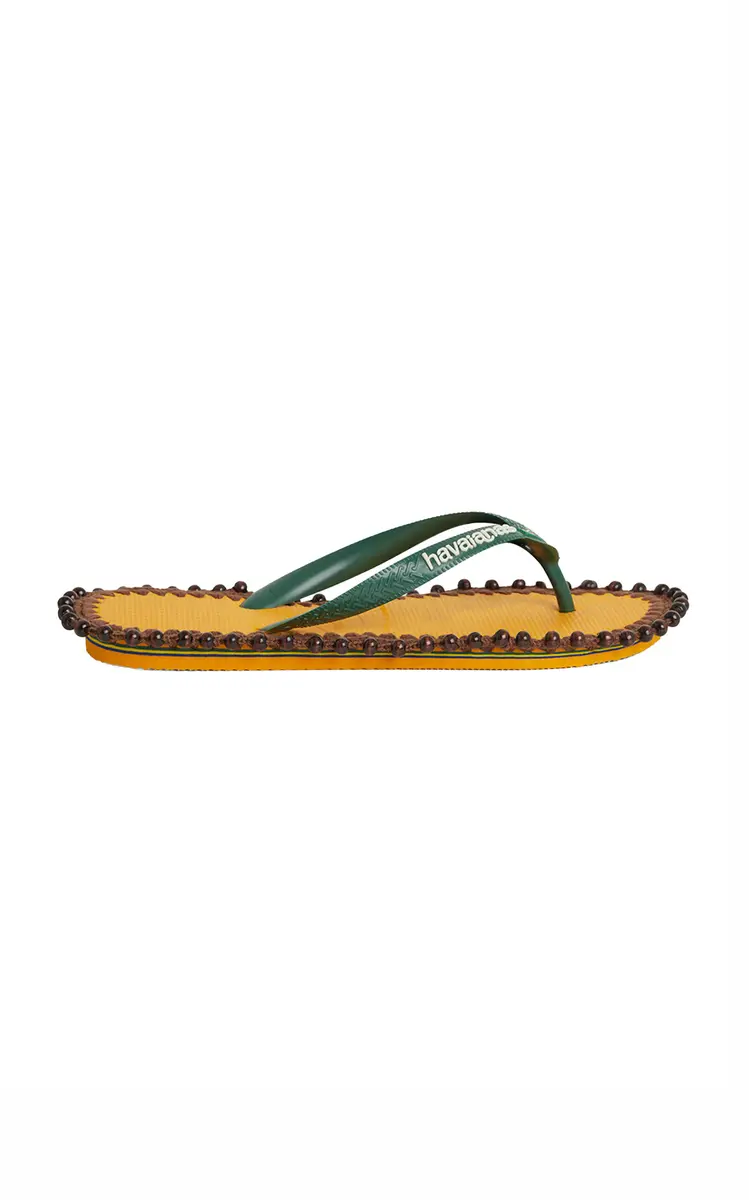 Tressé x Havaianas Avaia Wood-Beaded Rubber Sandals
