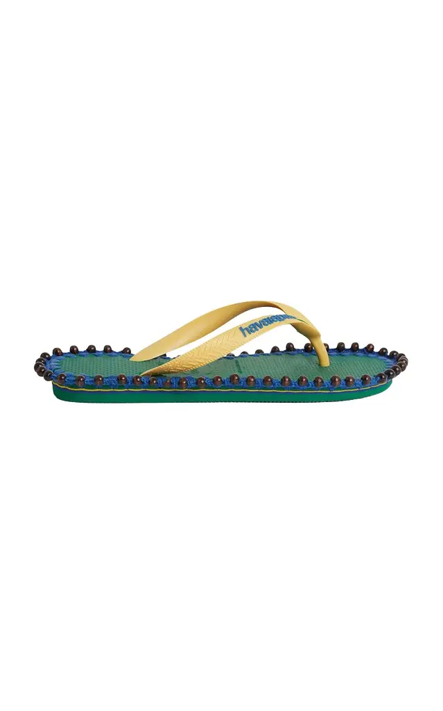 Tressé x Havaianas Avaia Wood-Beaded Rubber Sandals
