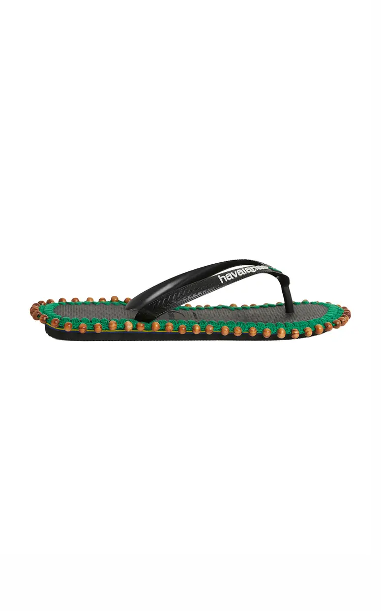 Tressé x Havaianas Avaia Wood-Beaded Rubber Sandals
