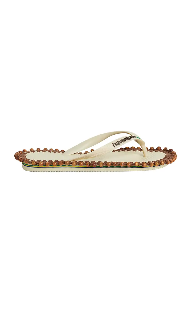 Tressé x Havaianas Avaia Wood-Beaded Rubber Sandals