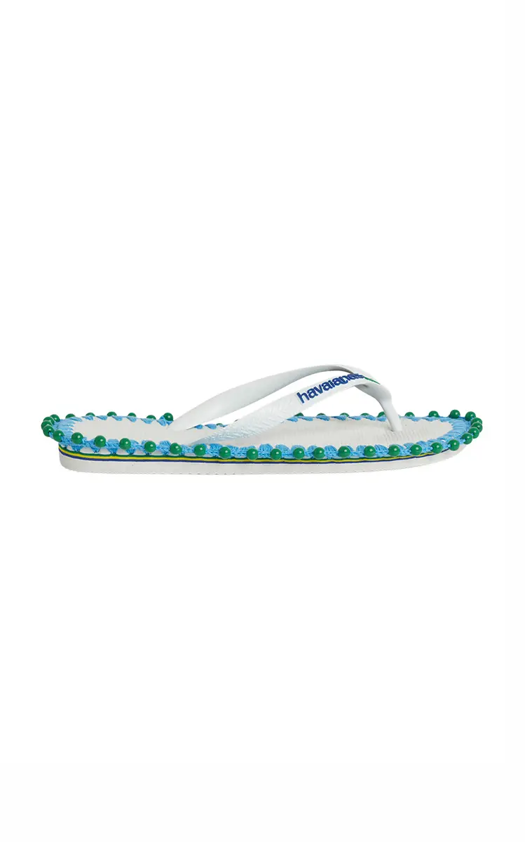 Tressé x Havaianas Avaia Wood-Beaded Rubber Sandals