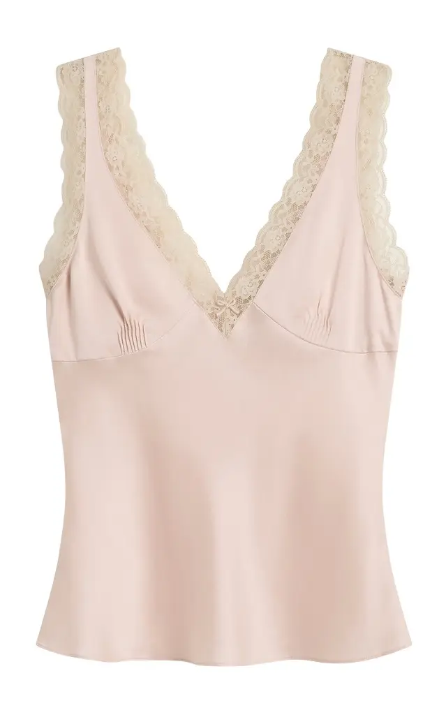 Blake Lace-Trimmed Silk Tank Top