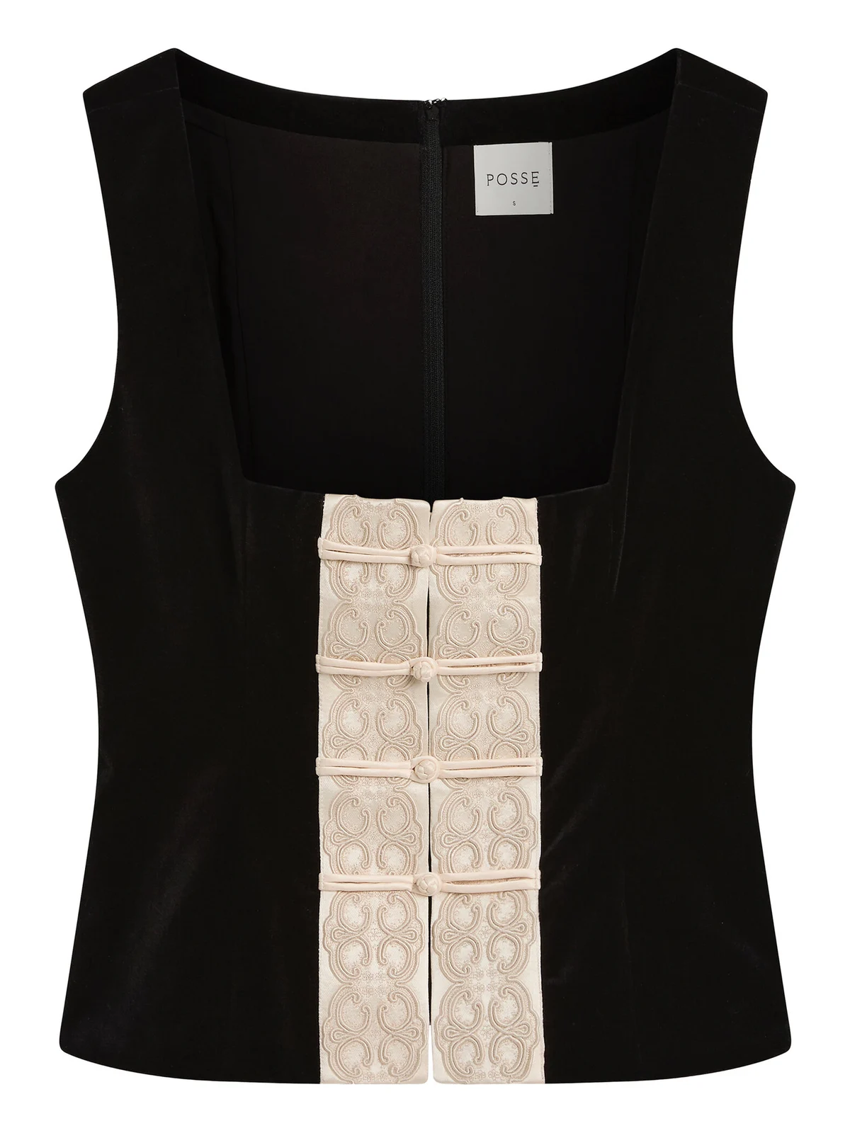 Florian Embroidered Cotton Velvet Top