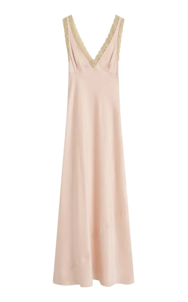 Blake Lace-Trimmed Silk Maxi Dress Blake Lace-Trimmed Silk Maxi Dress