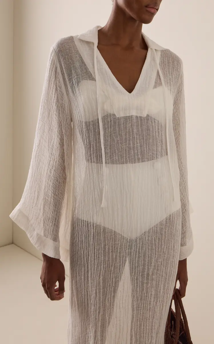 Lisa Marie Fernandez Linen-Blend Maxi Tunic Caftan | Thumbnail 3 Lisa Marie Fernandez Linen-Blend Maxi Tunic Caftan | Thumbnail 3
