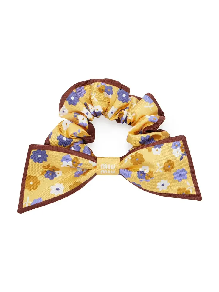Floral Twill Scrunchie