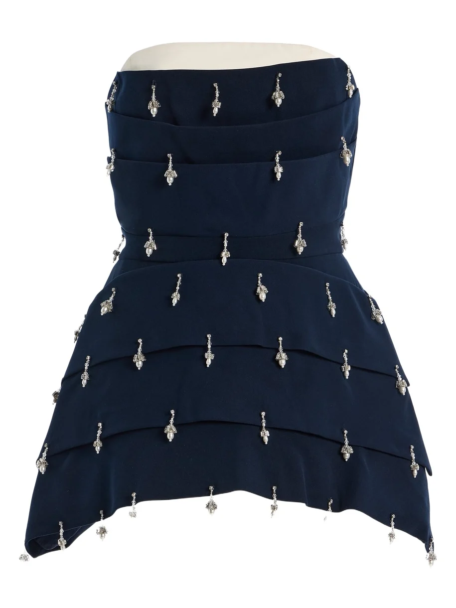 Chorus Exclusive Sasha Embellished Crepe de Chine Top