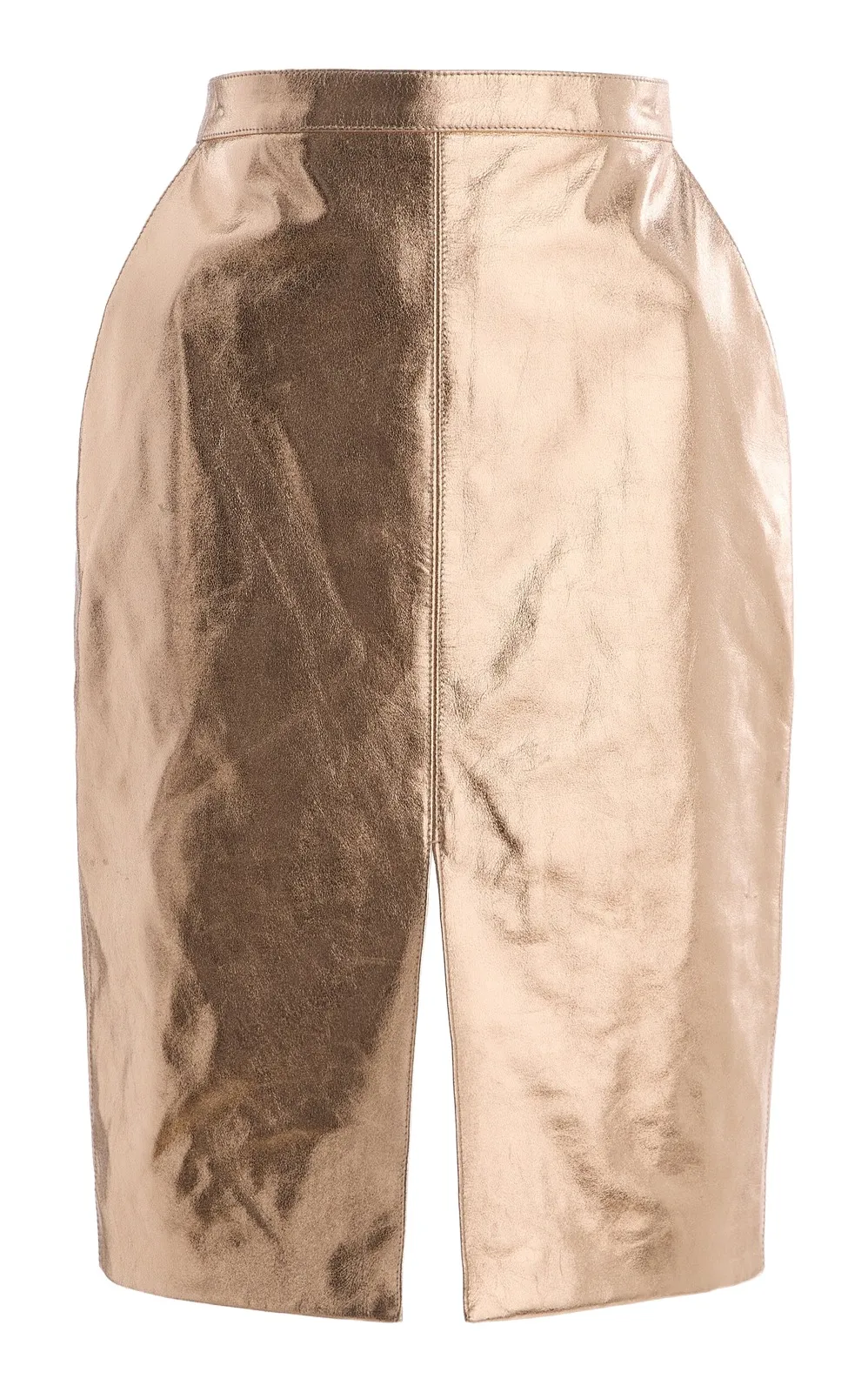 Metallic Leather Midi Pencil Skirt Metallic Leather Midi Pencil Skirt