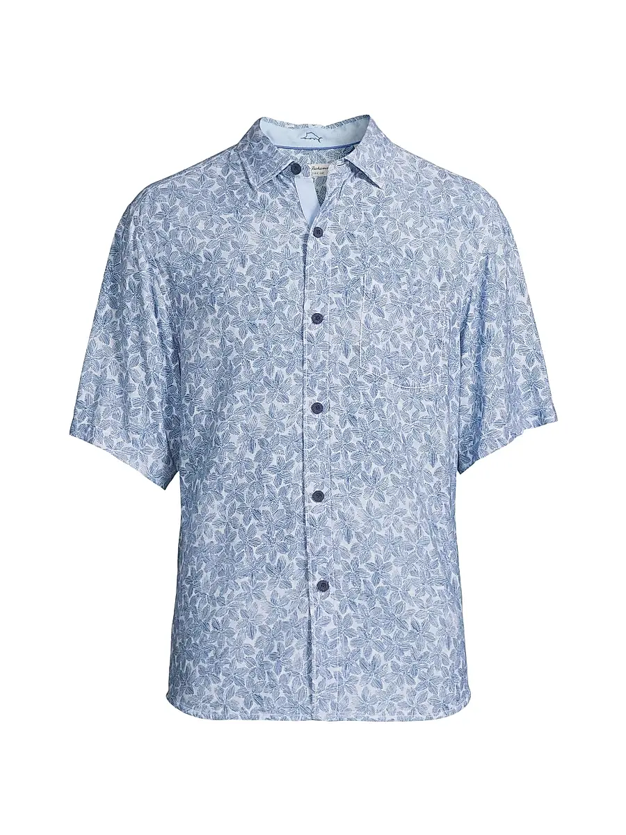 Tommy Bahama Men's Veracruz Cay Sand Dollar Shirt - Cloud Nine Blue - Size Small | Image 1 Tommy Bahama Men's Veracruz Cay Sand Dollar Shirt - Cloud Nine Blue - Size Small | Image 1