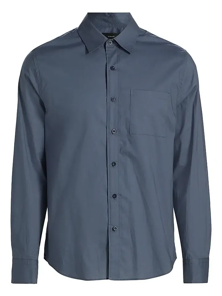 Men's Poplin Separate Placket Button-Front Shirt Men's Poplin Separate Placket Button-Front Shirt