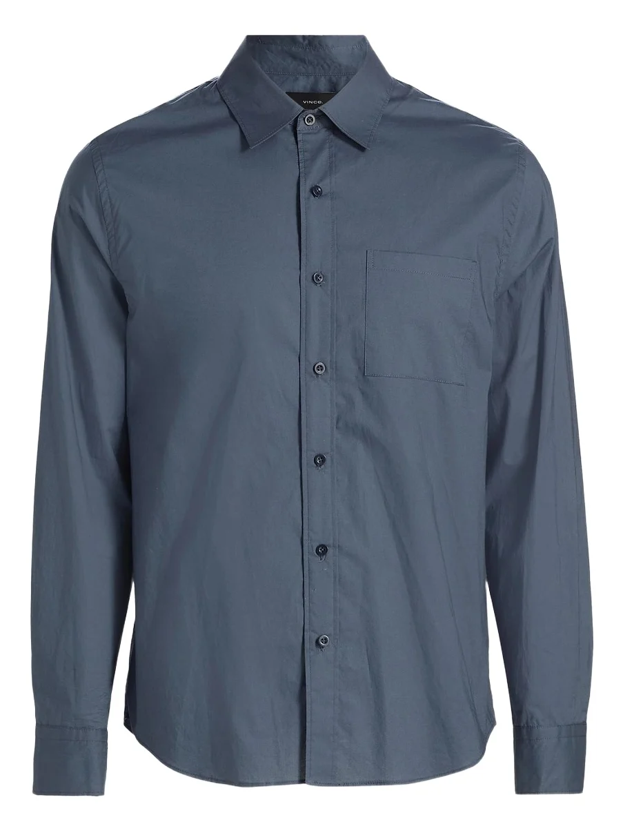 Men's Poplin Separate Placket Button-Front Shirt Men's Poplin Separate Placket Button-Front Shirt