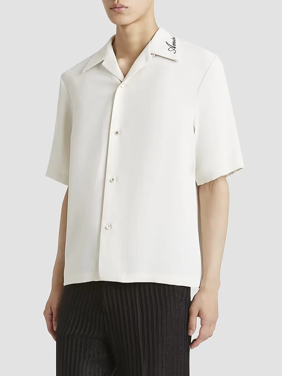 AMIRI Men's Embroidered Collar Camp Shirt | Thumbnail 4 AMIRI Men's Embroidered Collar Camp Shirt | Thumbnail 4