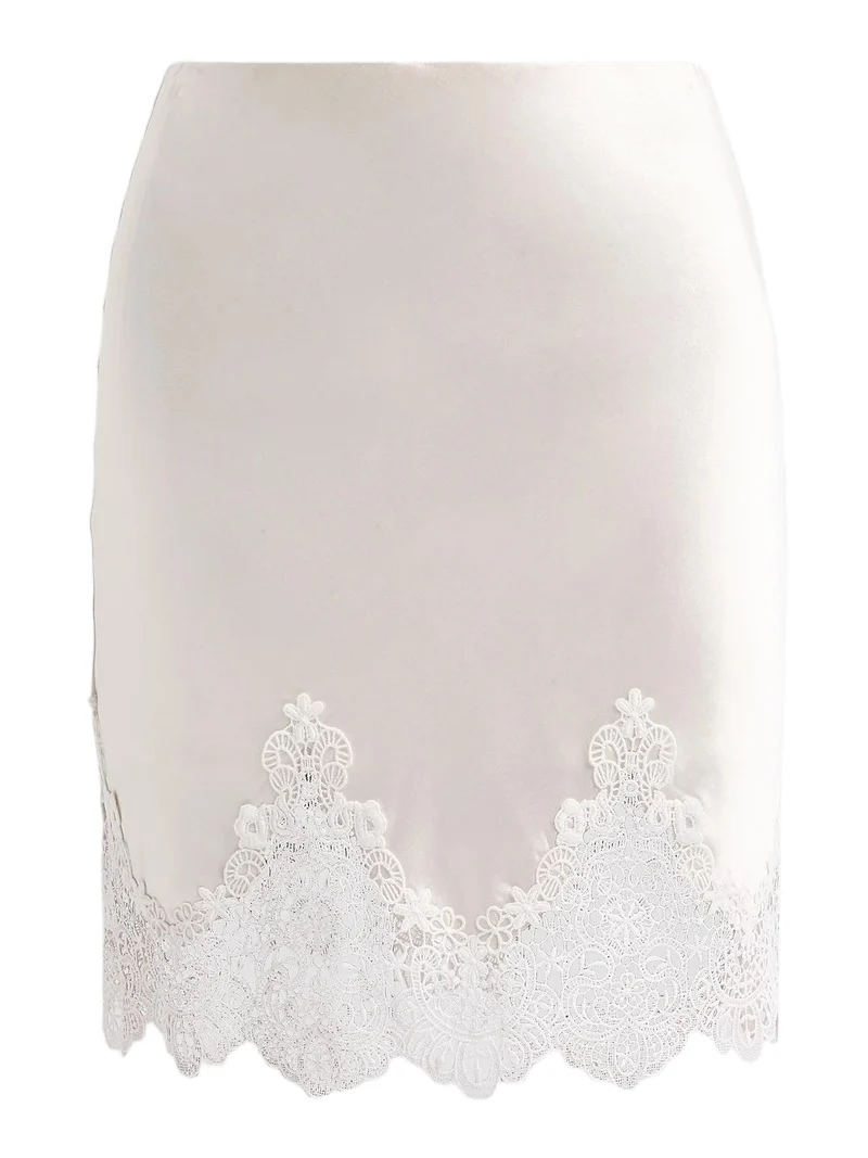 Generation Love Women's Wisteria Lace Combo Liquid Satin Skirt