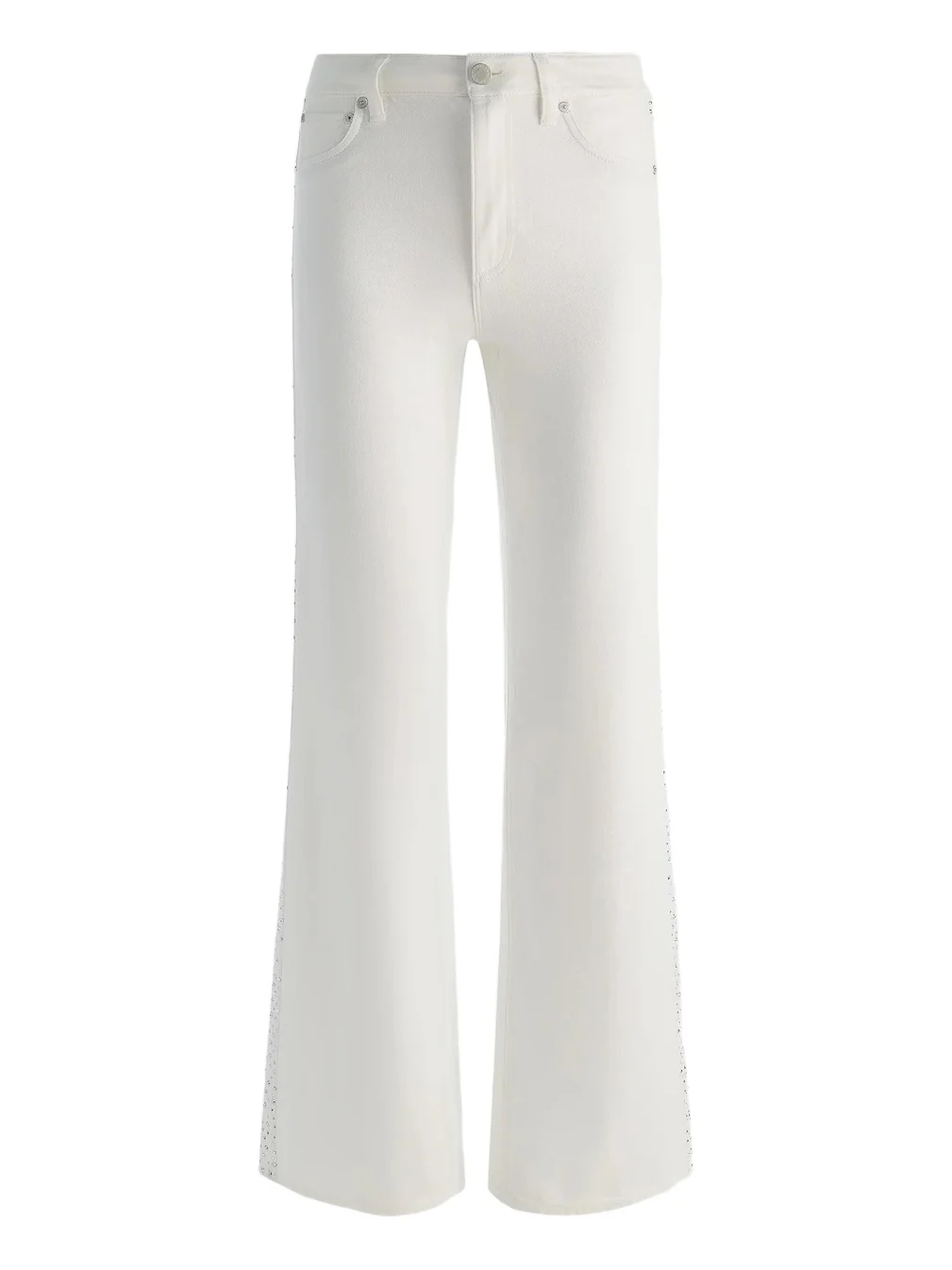 Alice + Olivia Women's Chic High-Rise Embellished Striped Jeans