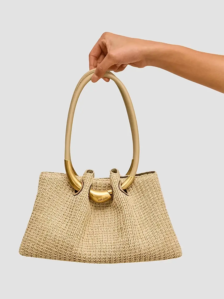Cult Gaia Women's Asa Pierced Raffia Shoulder Bag | Thumbnail 2 Cult Gaia Women's Asa Pierced Raffia Shoulder Bag | Thumbnail 2