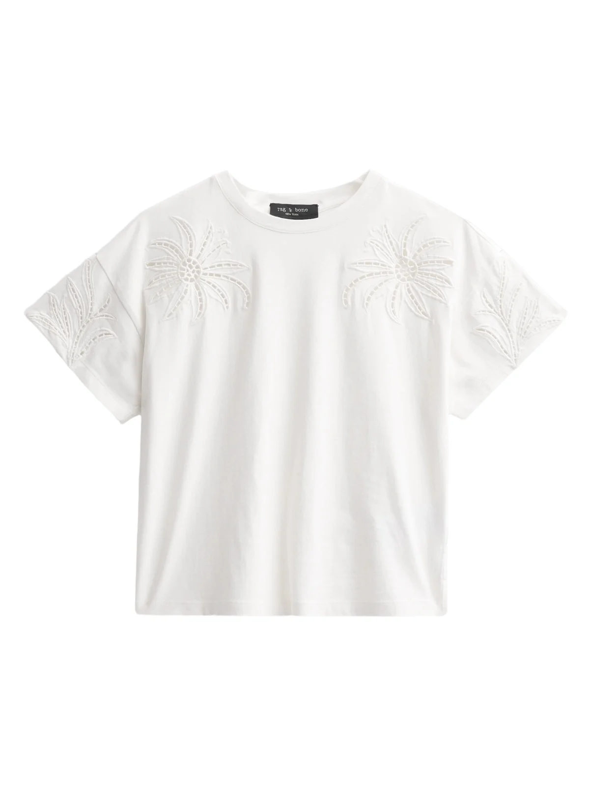rag & bone Women's Kelly Floral Cut-Out Boxy T-Shirt