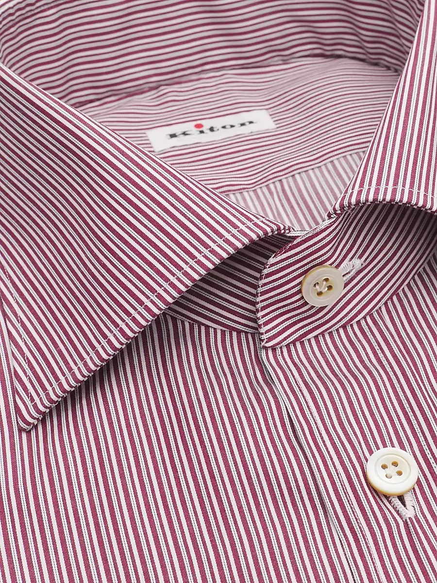 Kiton Men's Striped Cotton Pocket Shirt | Thumbnail 2 Kiton Men's Striped Cotton Pocket Shirt | Thumbnail 2