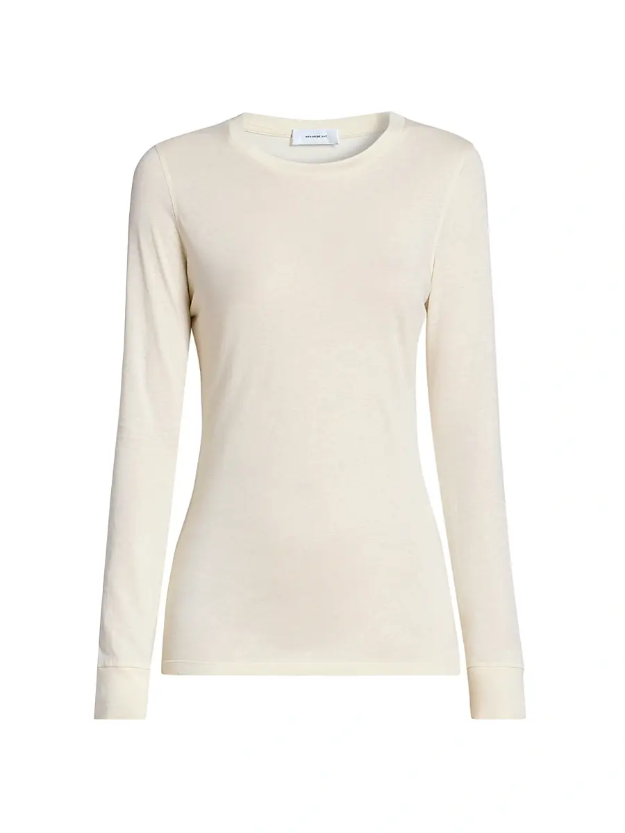 Wardrobe.NYC Women's Slim-Fit Long-Sleeve T-Shirt - Pearl - Size XL | Image 1 Wardrobe.NYC Women's Slim-Fit Long-Sleeve T-Shirt - Pearl - Size XL | Image 1