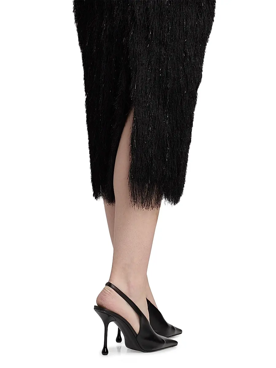 Lapointe Women's Metallic Fringe Midi-Skirt | Thumbnail 6