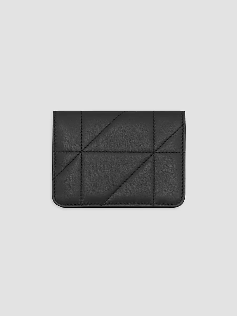 Saint Laurent Women's Jamie Bi-Fold Card Case in Lambskin - Black | Thumbnail 3 Saint Laurent Women's Jamie Bi-Fold Card Case in Lambskin - Black | Thumbnail 3