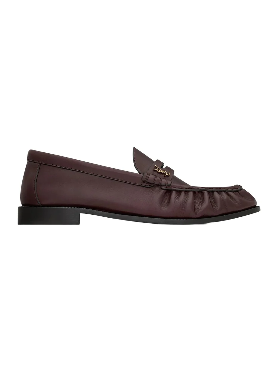 Saint Laurent Men's Le Loafers Supple in Smooth Leather - Helios Bordeaux