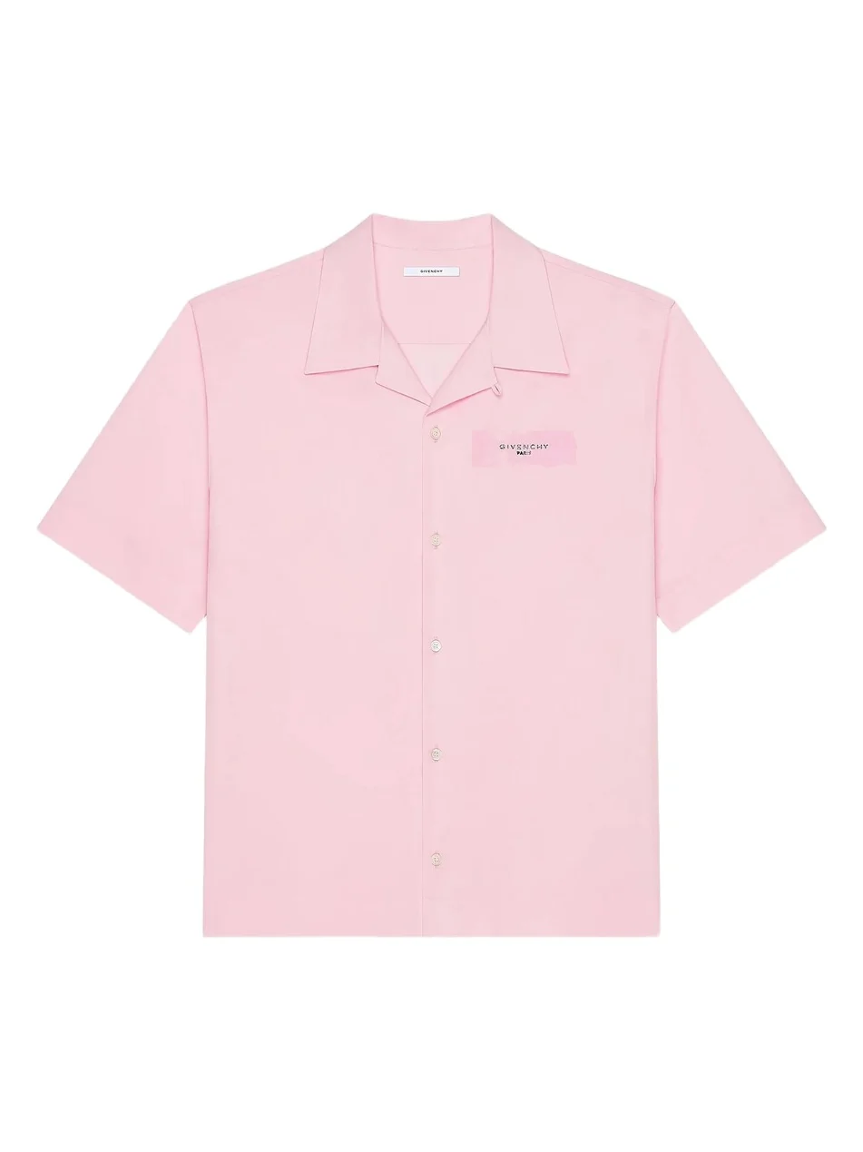 Givenchy Men's Shirt in Poplin with Paris Paint Print