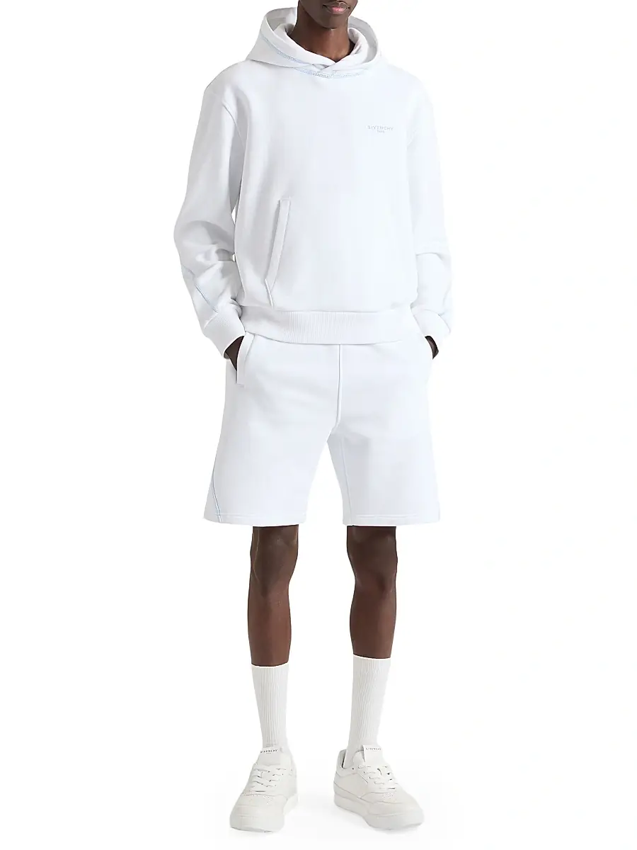 Givenchy Men's Couture Seam Hoodie in Fleece - White | Thumbnail 2 Givenchy Men's Couture Seam Hoodie in Fleece - White | Thumbnail 2