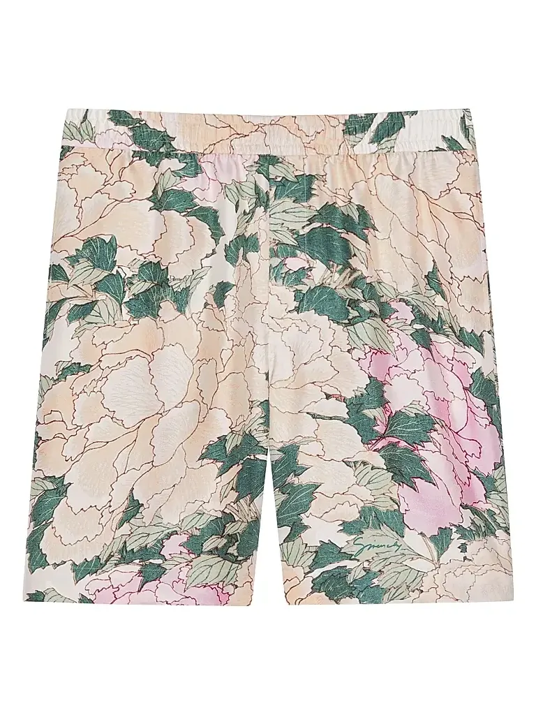 Givenchy Men's Bermuda Shorts in Silk with Pastel Flowers Print