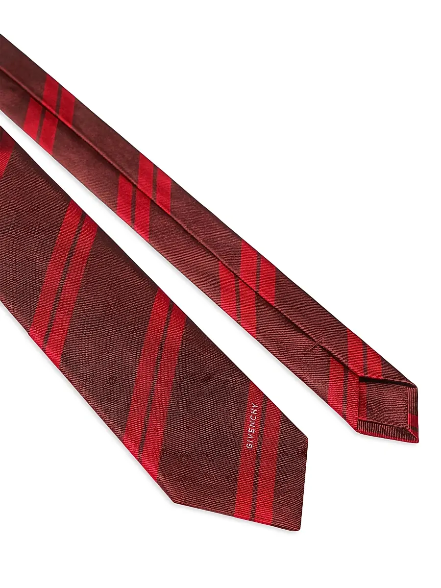 Givenchy Men's Double Stripes Tie in Silk Gros Grain | Thumbnail 2 Givenchy Men's Double Stripes Tie in Silk Gros Grain | Thumbnail 2