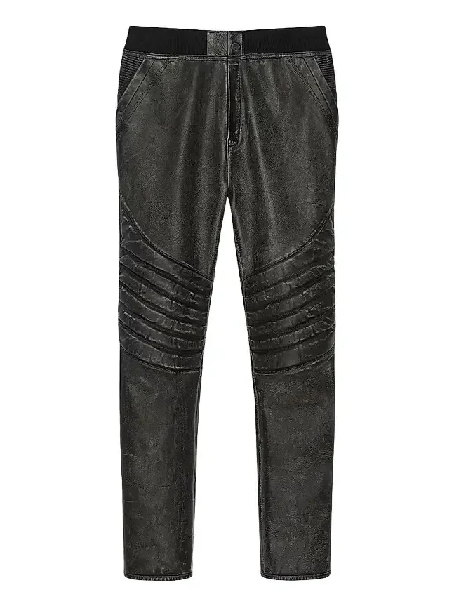 Givenchy Men's Slim Fit Biker Pants in Leather - Faded Black