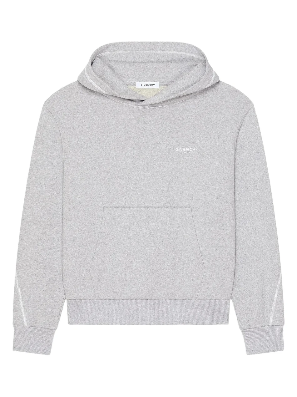 Givenchy Men's Couture Seam Hoodie in Fleece - Light Grey Melange