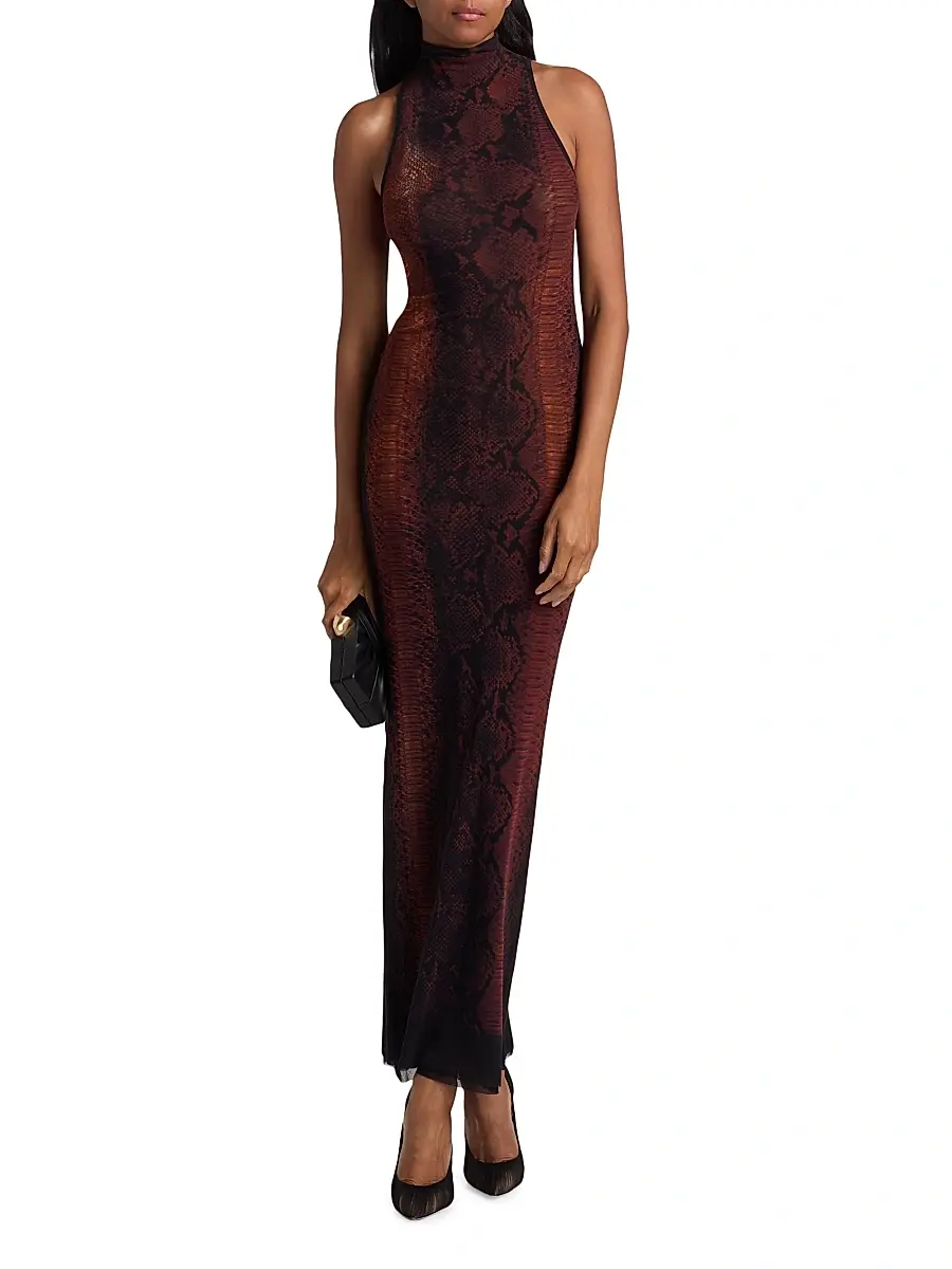 Jean Paul Gaultier Women's Snakeskin-Print Sleeveless Maxi Dress | Thumbnail 2 Jean Paul Gaultier Women's Snakeskin-Print Sleeveless Maxi Dress | Thumbnail 2