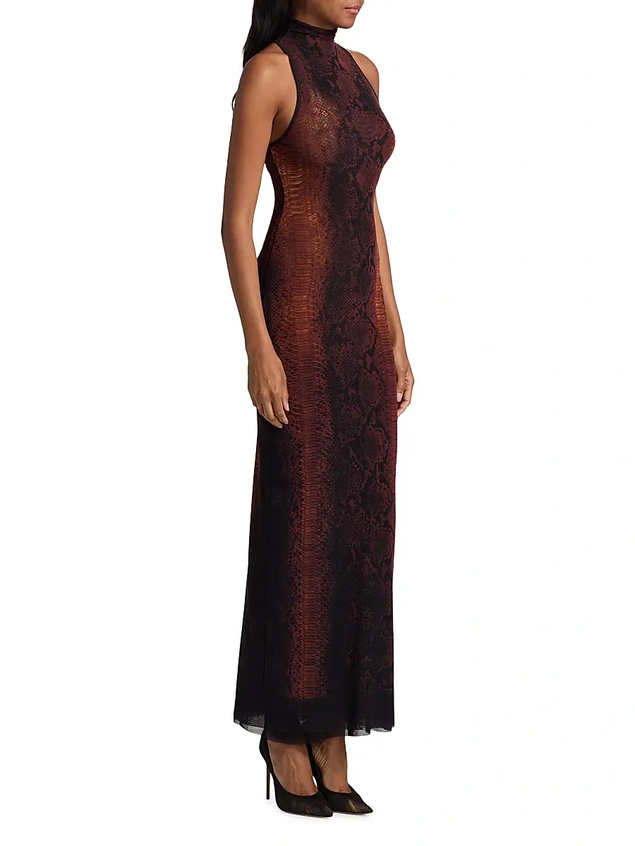 Jean Paul Gaultier Women's Snakeskin-Print Sleeveless Maxi Dress | Thumbnail 4 Jean Paul Gaultier Women's Snakeskin-Print Sleeveless Maxi Dress | Thumbnail 4