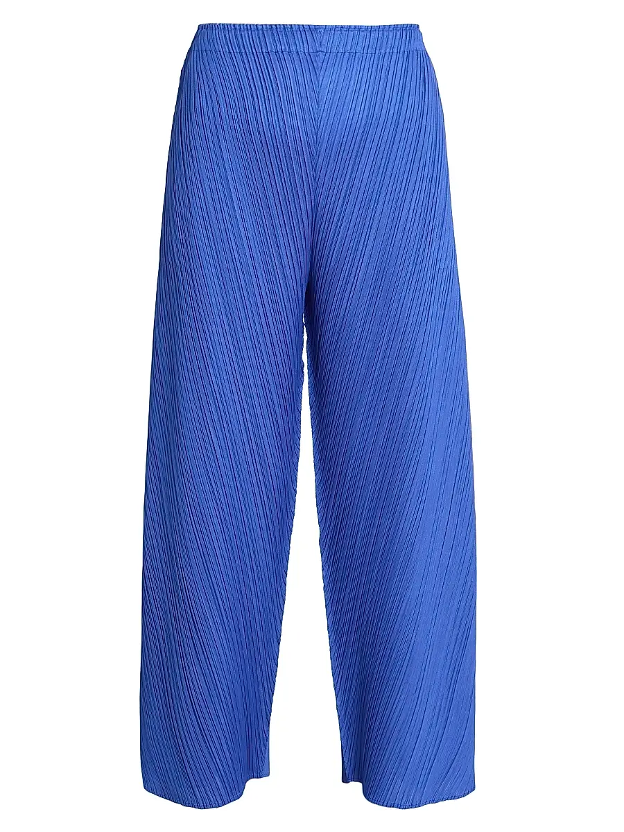 Pleats Please Issey Miyake Women's Coast Pleated Pants - Blue - Size Large | Image 1 Pleats Please Issey Miyake Women's Coast Pleated Pants - Blue - Size Large | Image 1