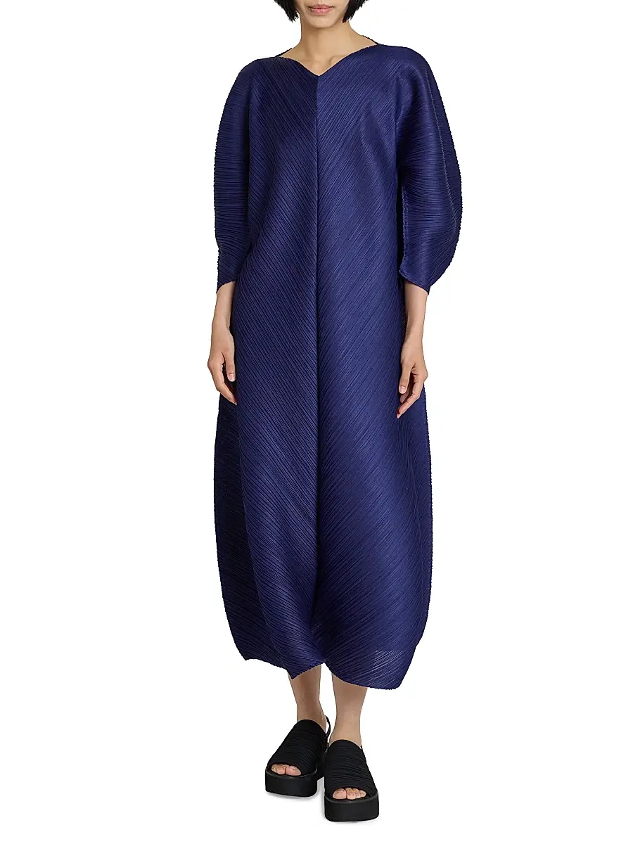 Pleats Please Issey Miyake Women's Coast Pleated Midi-Dress | Thumbnail 3 Pleats Please Issey Miyake Women's Coast Pleated Midi-Dress | Thumbnail 3
