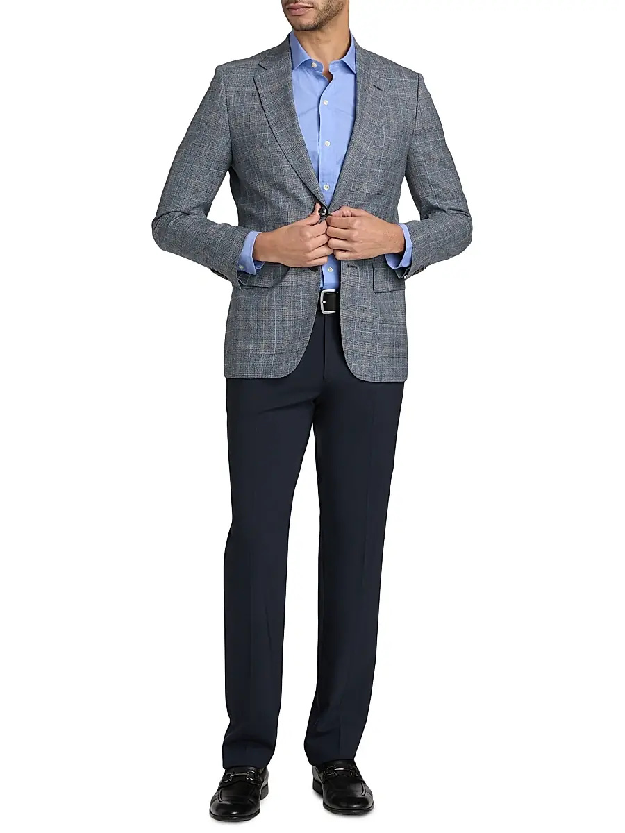Paul Smith Men's Glen Plaid Wool-Blend Tailored-Fit Jacket | Thumbnail 2 Paul Smith Men's Glen Plaid Wool-Blend Tailored-Fit Jacket | Thumbnail 2