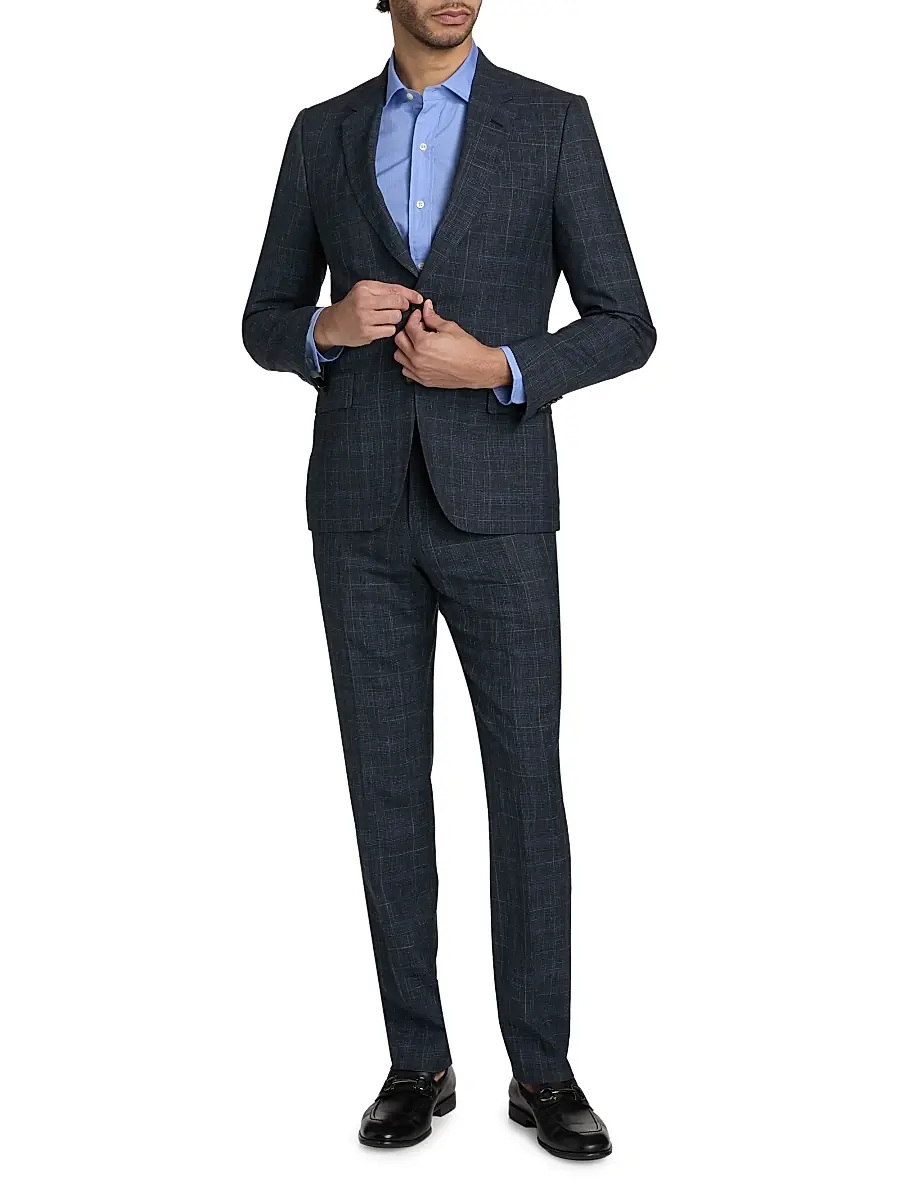 Paul Smith Men's Soho-Fit Tailored Wool-Silk-Linen Suit | Thumbnail 2