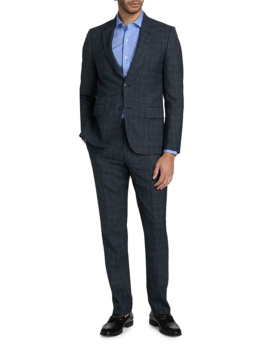 Paul Smith Men's Soho-Fit Tailored Wool-Silk-Linen Suit | Thumbnail 3