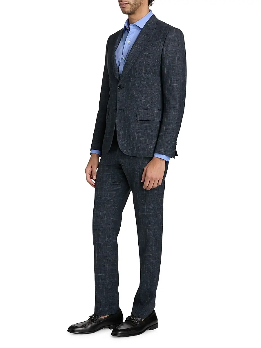 Paul Smith Men's Soho-Fit Tailored Wool-Silk-Linen Suit | Thumbnail 4