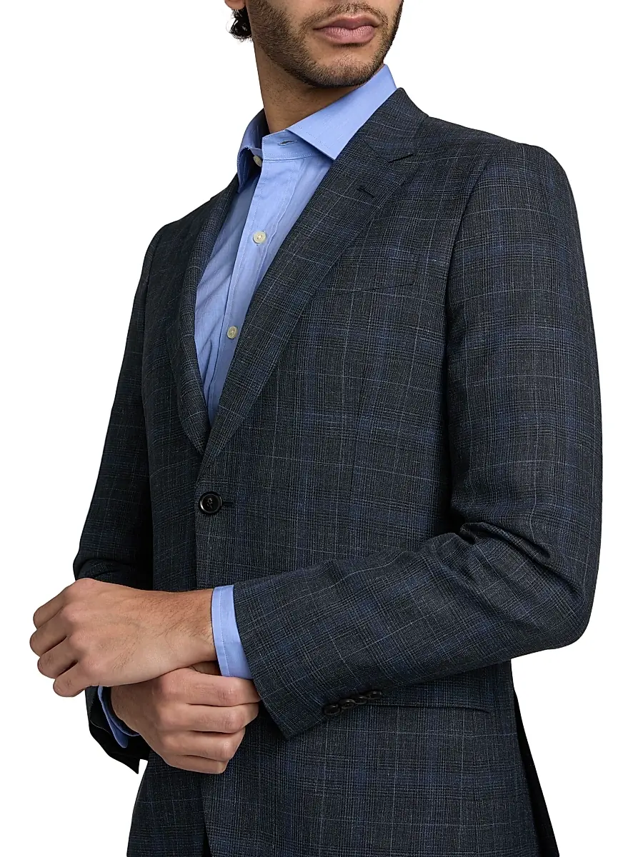 Paul Smith Men's Soho-Fit Tailored Wool-Silk-Linen Suit | Thumbnail 6