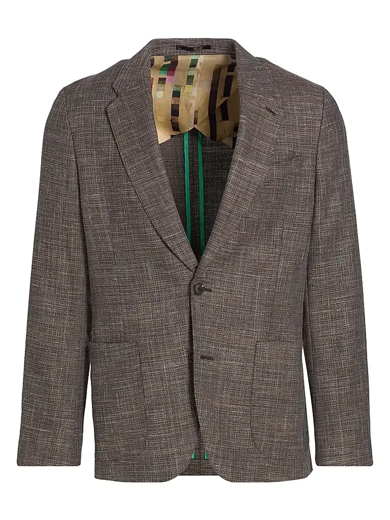 Men's Wool-Blend Single-Breasted Jacket Men's Wool-Blend Single-Breasted Jacket
