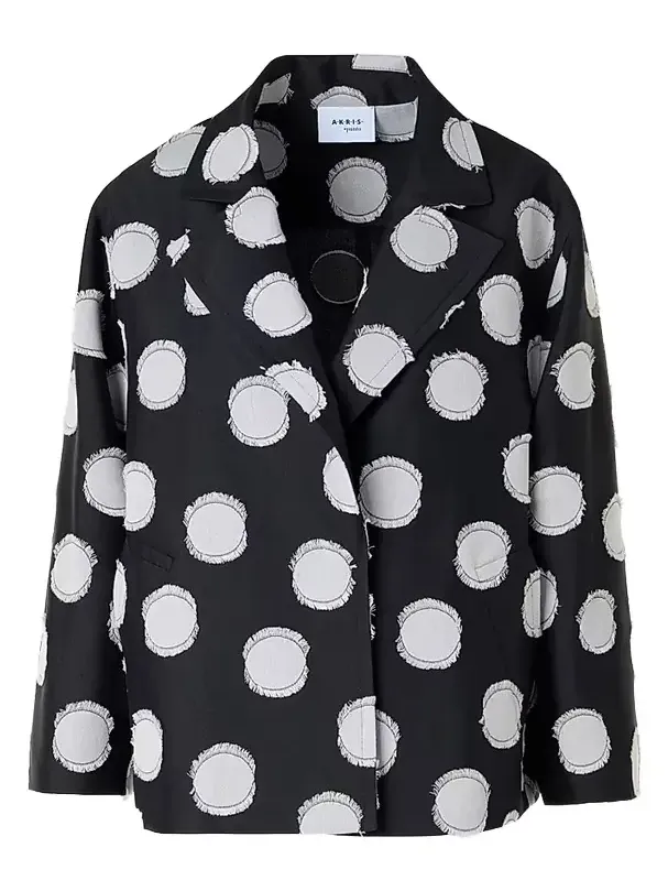 Akris punto Women's Fringed Polka Dot Jacquard Coat
